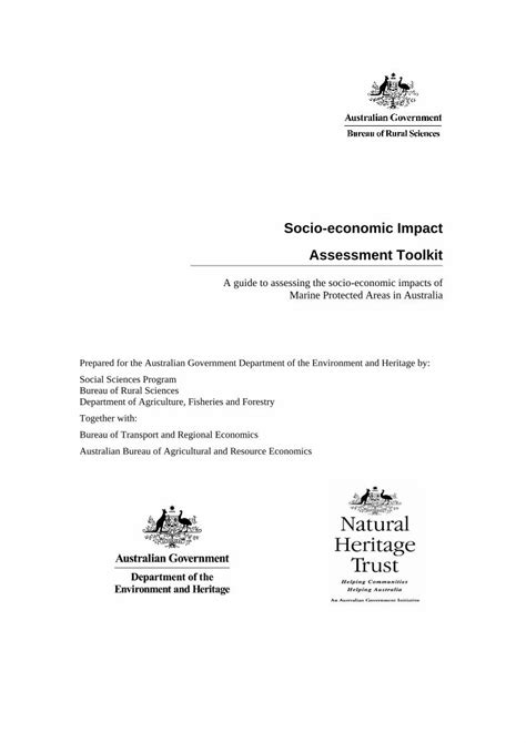 Pdf Socio Economic Impact Assessment Toolkit Dokumentips