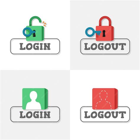 Free Vector Hand Drawn Login And Logout Buttons Icons