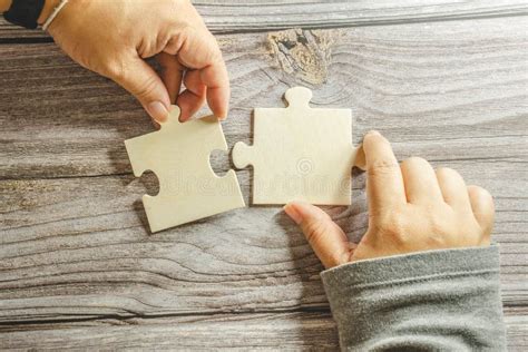 White Jigsaw Puzzle Connecting Together Team Business Success