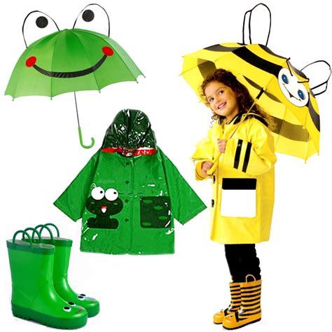 Cartoon Bee Style Frog Ladyfly Child Raincoat Set Three Dimensional