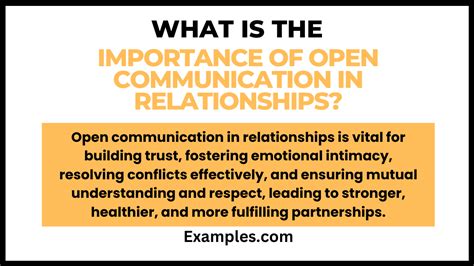 Importance Of Open Communication In Relationships Examples