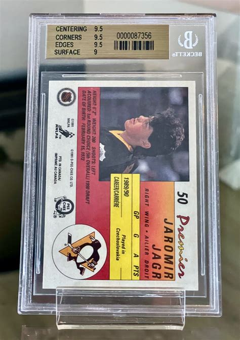 O Pee Chee Premier Jaromir Jagr Rc Rookie Beckett Gem