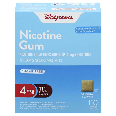 Walgreens Uncoated Nicotine Gum 4 Mg Original Walgreens