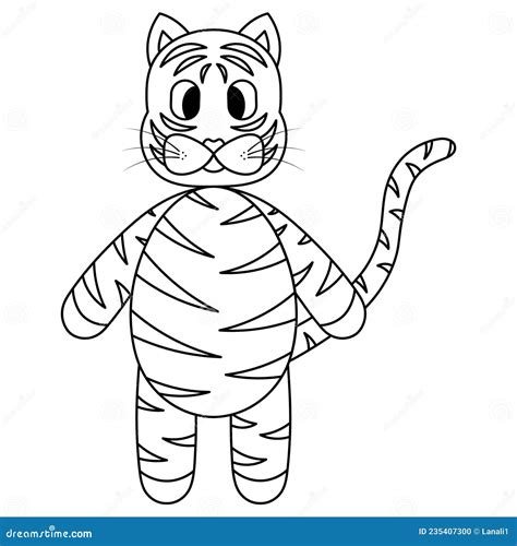 Tiger. Sketch. Tabby Kitten. Symbol of the Year. Vector Illustration