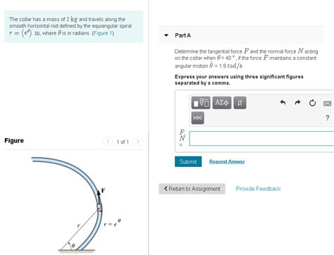 Solved The Collar Has A Mass Of 2 Kgkg And Travels Along Chegg