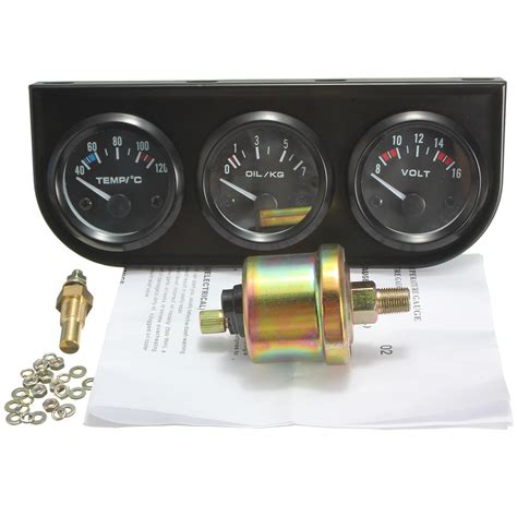 Neufu Mm Voiture Led Gauges Voltm Tre Jauge Eau Huile Temp Rature