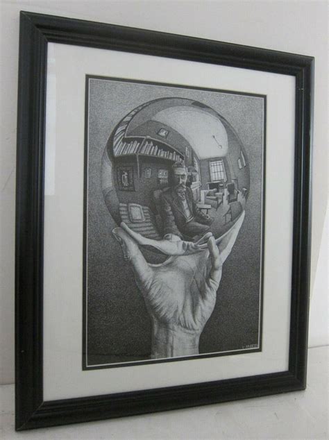 MC Escher 'Hand with Reflecting Sphere' 1935 - VTG 1990s Lithograph ...