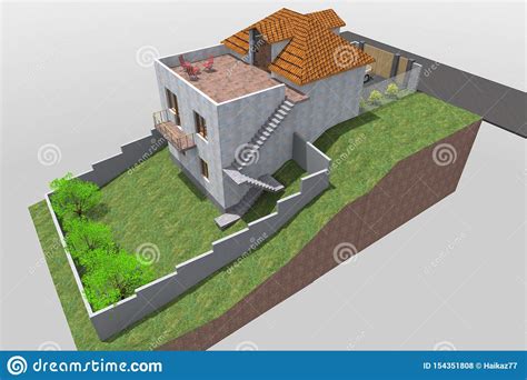 Projeto Da Constru O De Casa D Ilustra O Stock Ilustra O De Linha