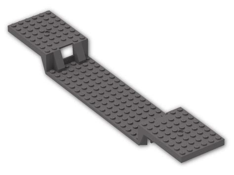 Train Base 6 X 34 Split Level Without Bottom Tubes 87058 Dark Stone Grey