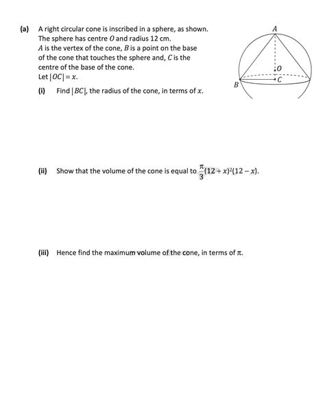 Right Circular Cone Inscribed In A Sphere