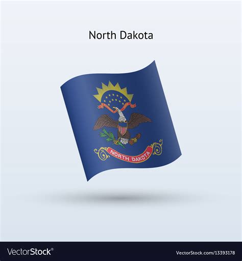 State Of North Dakota Flag Waving Form Royalty Free Vector