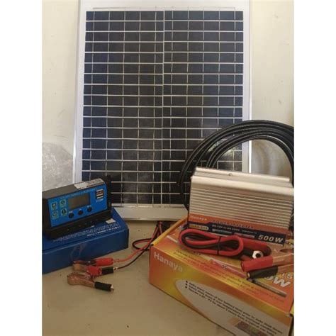 Jual Solar Panel 20 Wp Satu Set Inventer Solar Controler Kabel Surya