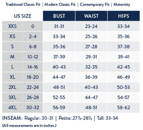 Size Charts Meridy S Uniforms