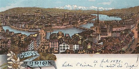 Gruss aus Zürich Top Schlumpf Litho von 1898 Kaufen auf Ricardo