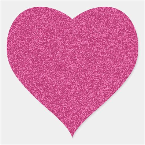 Beautiful girly hot pink glitter effect background heart sticker | Zazzle