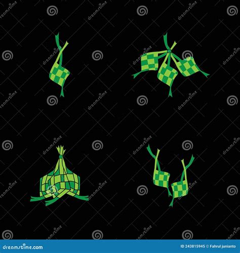 Ketupat Lebaran Idul Fitri Logo Vector Template Stock Illustration