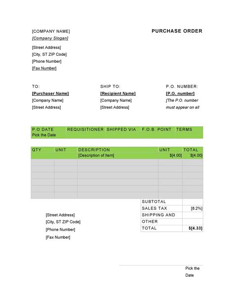 43 Free Purchase Order Templates In Word Excel Pdf