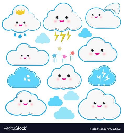 Cute Clouds With Faces