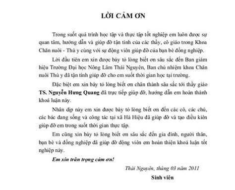 Top 10 Mẫu Lời Cảm ơn Trong đồ án Hay Nhất