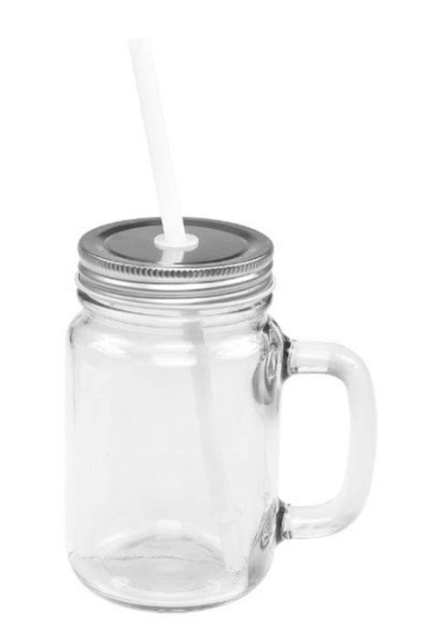 Caneca Mason Jar De Vidro Cristal Sublime 450ml Teteu Foto Produtos