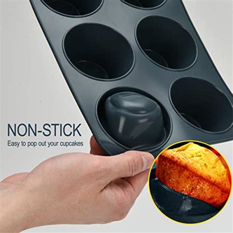 Giant Silicone Muffin Baking Pan Jumbo Cupcake Tray 6 Cup - Large ...