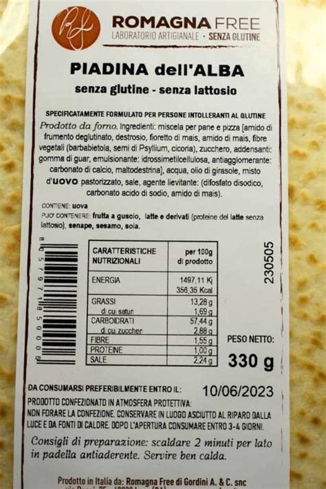 Piadina Dell Alba Senza Lattosio Gr X Romagna Free La Favola