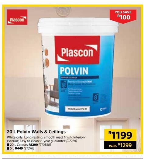 20 L Polvin Walls Ceilings Offer At Builders Warehouse