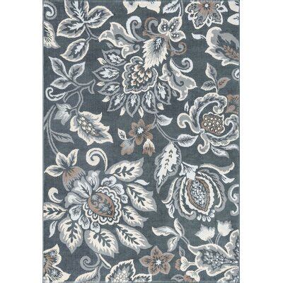 Canora Grey Almus Dark Gray Area Rug Wayfair Floral Area Rugs Dark