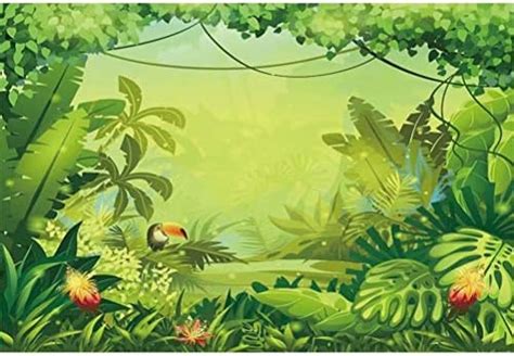 Amazon Laeacco 5x3ft Cartoon Tropical Rainforest Backdrop Fairy