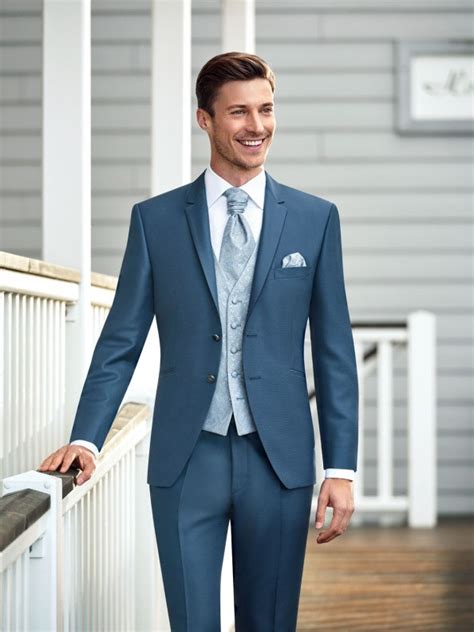 Pánský Oblek Wilvorst Aftersix Look2 Nuance Blue Suit Wedding Wedding Suits Men Wedding