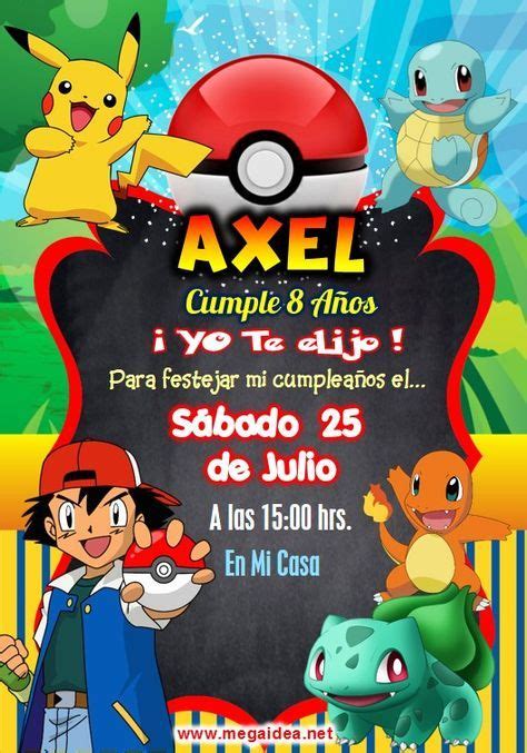 Invitaci N De Pokemon Gratis Para Editar Invitaciones De Pokemon