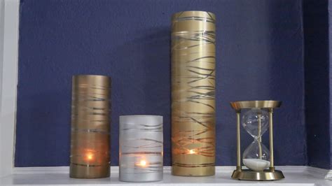 Diy Metallic Hurricane Candle Holders Video