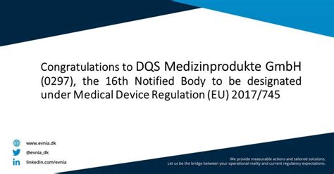 Designation Of The Th Notified Body Under Eu Mdr Evnia