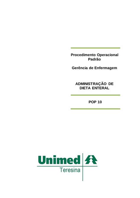 PDF Procedimento Operacional Padrão Gerência de Enfermagem uniweb