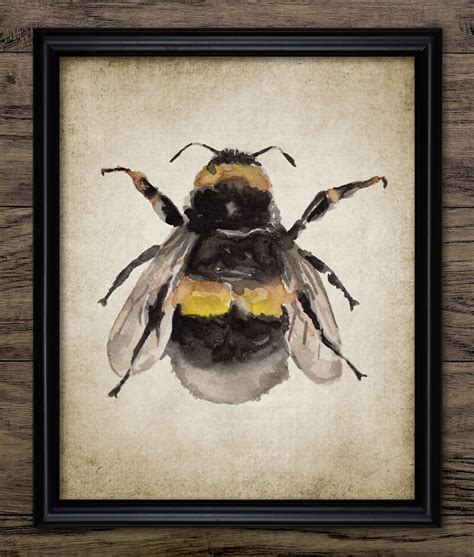 Bumble Bee Watercolor Painting Printable Bumble Bee Painting - Etsy