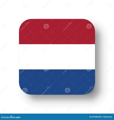 Rounded Square Vector Flag Of Netherlands Stock Vector Illustration