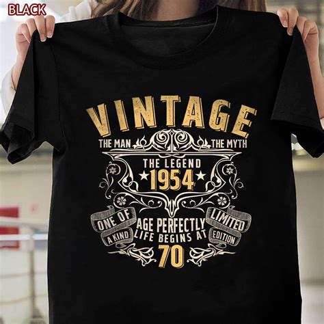 Vintage 1954 70th Birthday Shirt Man Myth Legend 70 Years Old T Tee