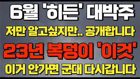 급등주추천 🔥당장 6월부터 복덩이가 될 이종목 이거 안가면 다시 군대갑니다 이엔플러스 에코프로 보다 120배 터진다