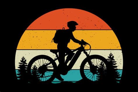 Vintage Grunge Retro Sunset Cycling Graphic By T Shirt Design Bundle