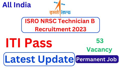 Isro Nrsc Technician Recruitment 2023 Notification Morningnews18