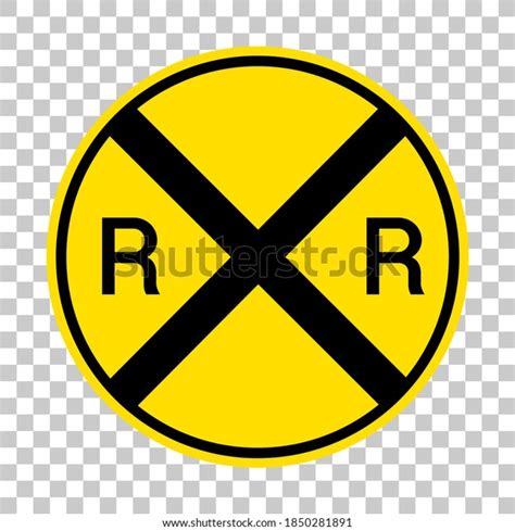 Railroad Crossing Warning Sign Isolated On Stock Vector (Royalty Free ...