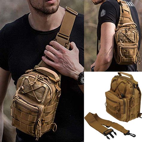 Men Molle Tactical Sling Chest Bag Assault Pack Messenger Shoulder Backpack Us Ebay