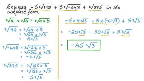 Question Video Simplifying The Addition Of Cube Roots Nagwa