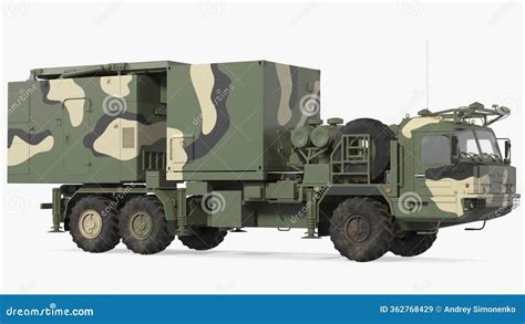 Heavy Military Mobile Command Vehicle With Camouflage Design Stock