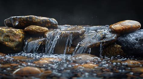 Premium Photo | Bubbling brook over smooth stones