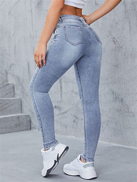 Essnce Jeans Ajustados Con Bolsillo Oblicuo Express Solutions