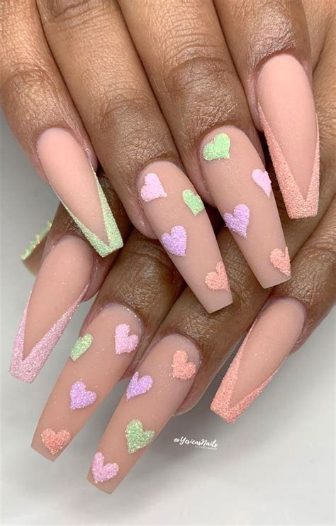 Beautiful Valentines Day Nails 2021 Pastel Love Heart Nails