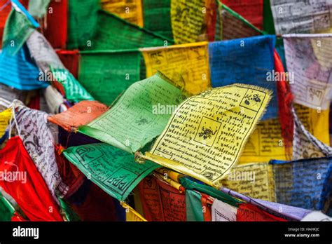 Tibetan Buddhism prayer flags lungta Stock Photo - Alamy