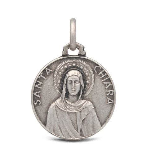 Silver Medallion With Saint Clare Medalik Srebrny Wi Tej Klary