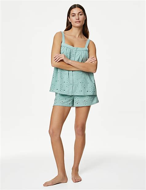 Buy Pure Cotton Broderie Shortie Set At Marks Spencer